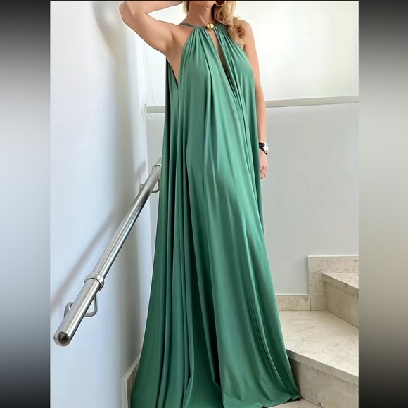 Boho party formal spring summer halter maxi dress - Picture 1 of 11